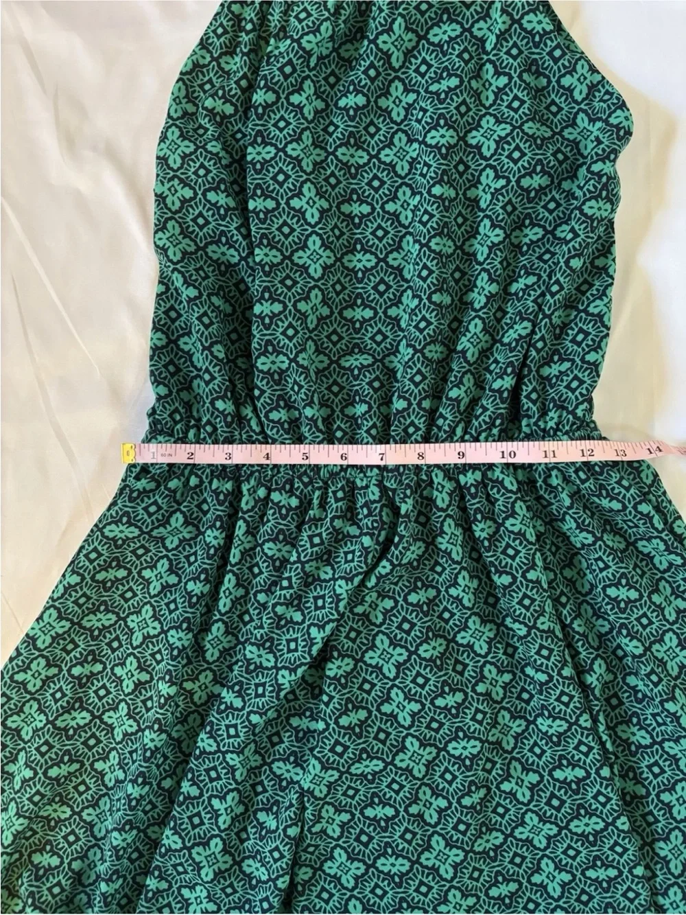 Banana Republic Petite XS Halter Fit Flare Dress Green